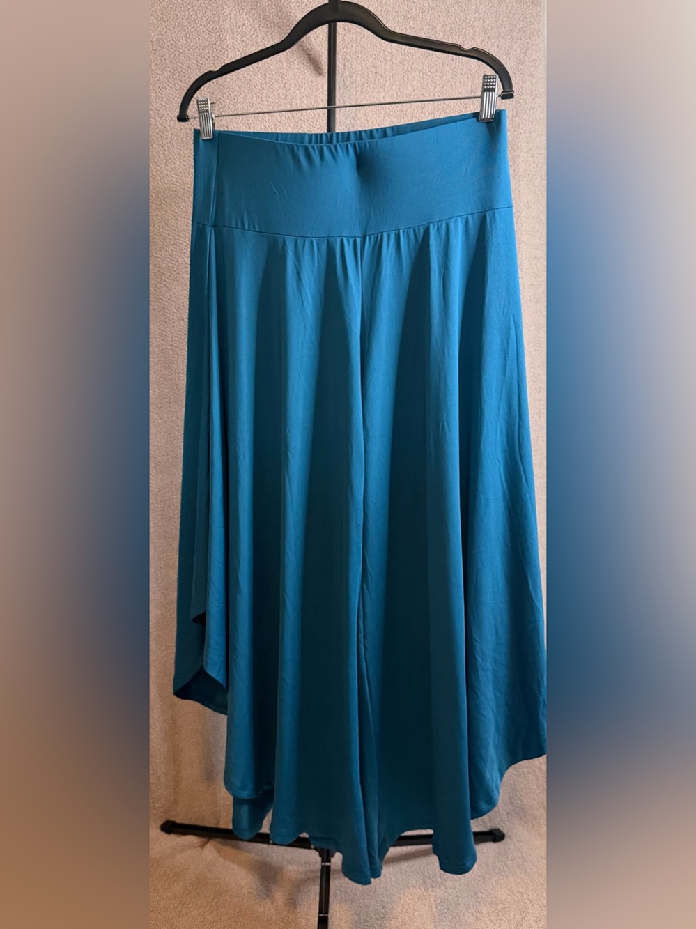SHEIN Curve 0XL Teal Blue Wide Leg Palazzo Pants Flowy High Waist